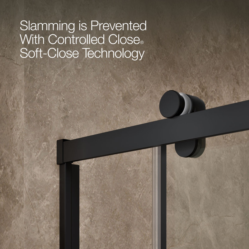 Rely 77 In. H Sliding Shower Door With 3/8 In.-Thick Glass1