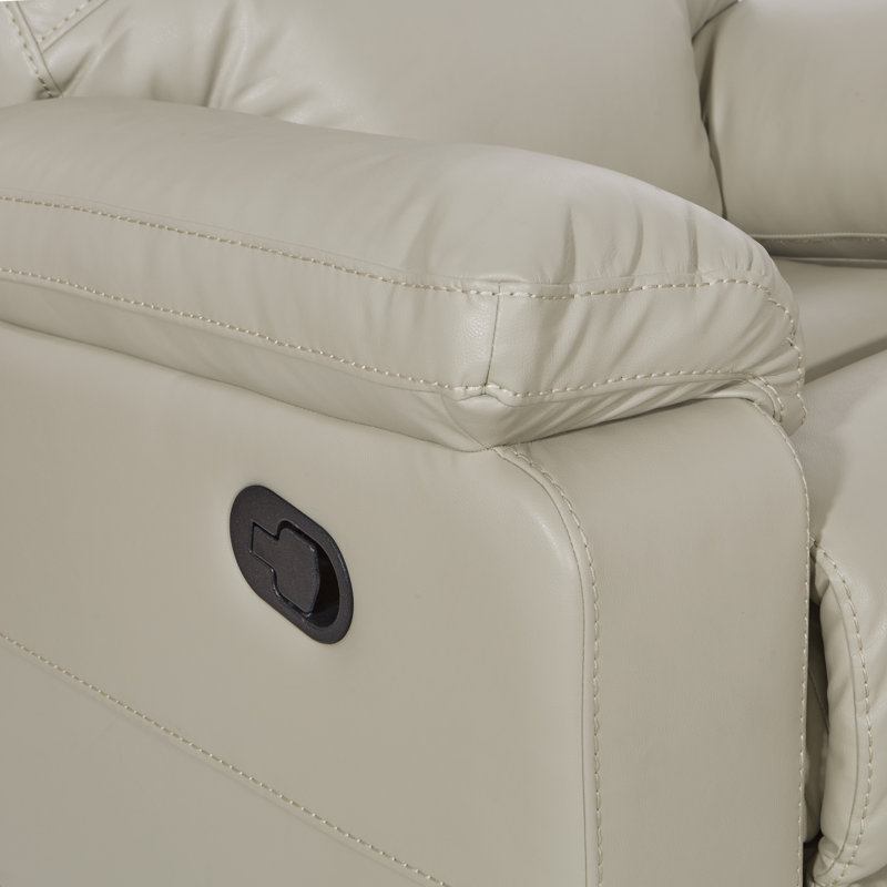 Bryson Faux Leather Recliner, Taupe