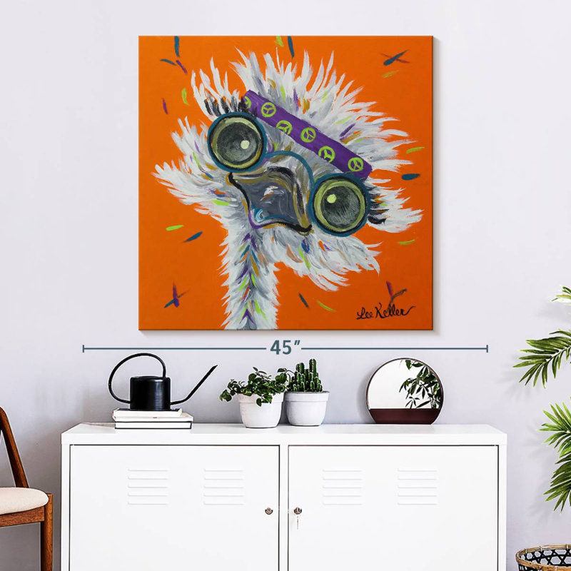Brampt Ostrich Lennon, 33" H x 33" W