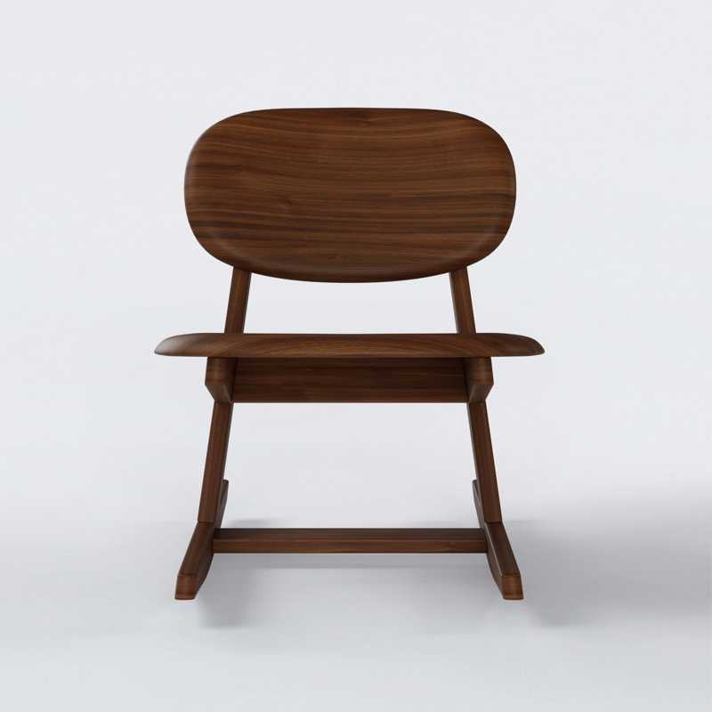 KufenKarl Solid Wood Rocking Chair, Walnut Dark