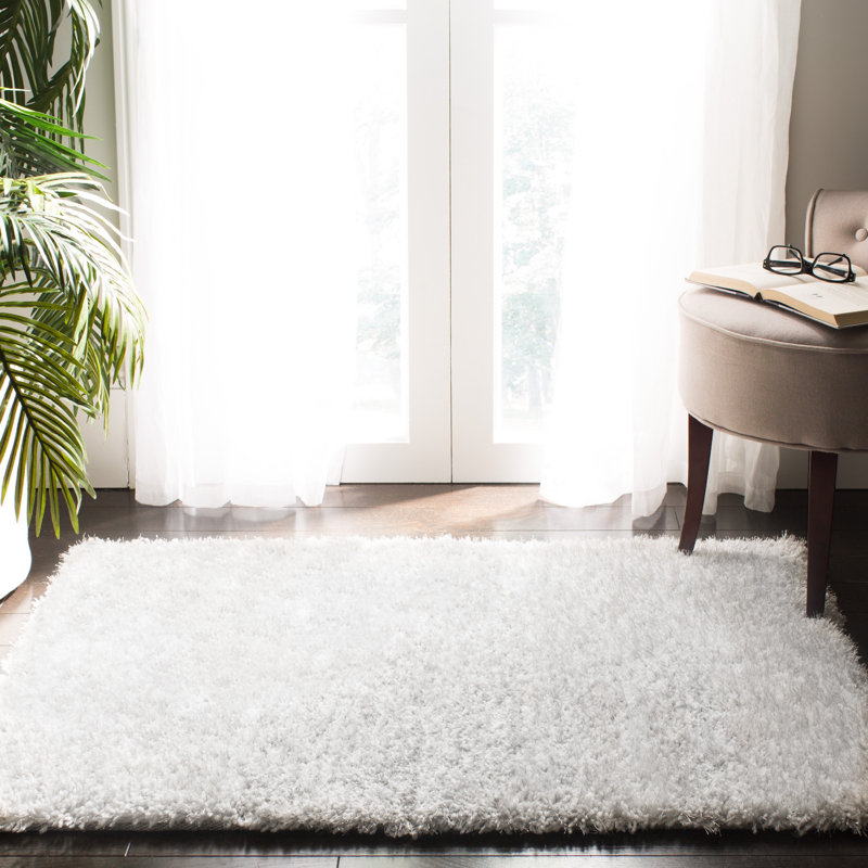Winnett Shag Hand Tufted Performance Solid Color Rug, Rectangle 2'6" x 3'8"