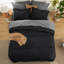 Ensemble d'édredon pour lit double - ensemble de literie 7 pièces noir pour toutes les saisons, lit de style bohème contrastant dans un sac avec édredon, draps, taies d'oreiller et taies décoratives-105522623-110364981