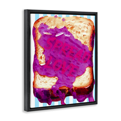Spread Love Toast Framed Floater Canvas Wall Art by Daphne Polselli