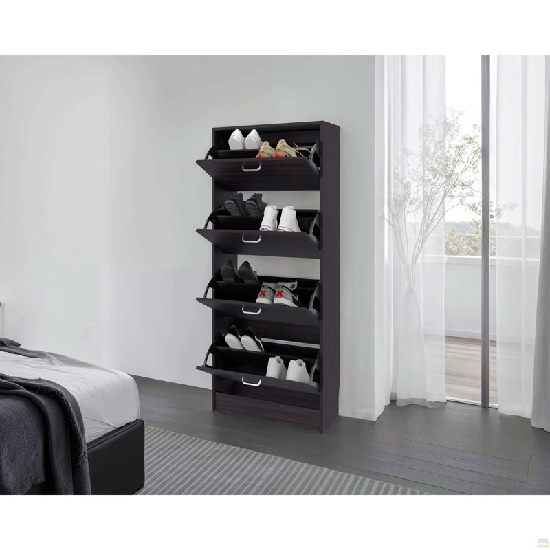 Armoire à chaussures verticale Wenge avec portes, Wengé