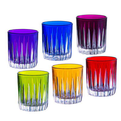 Colored Shot Glass - Blue (Cobalt)  Liquor Glasses - Set of 6 - 2.6 oz., Made in Europe