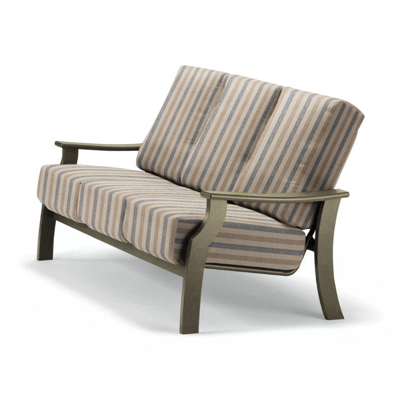 St. Catherine 74'' Wide Patio Sofa with Cushions, Canvas Navy Sunbrella® Canvas, Beachwood