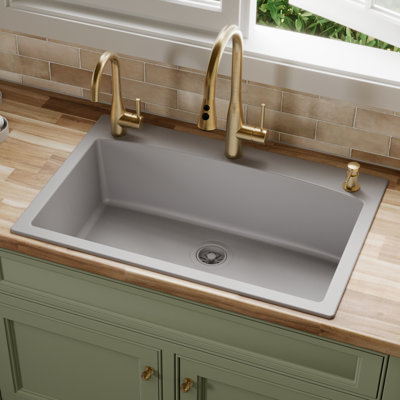 Karran Drop-in Quartz Composite 33'' X 22'' 1-Hole Single Bowl Kitchen Sink