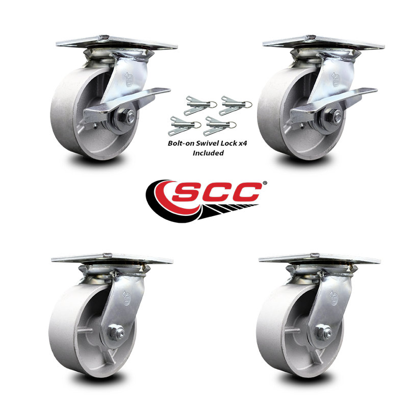 4 Piece Semi Steel Caster Set