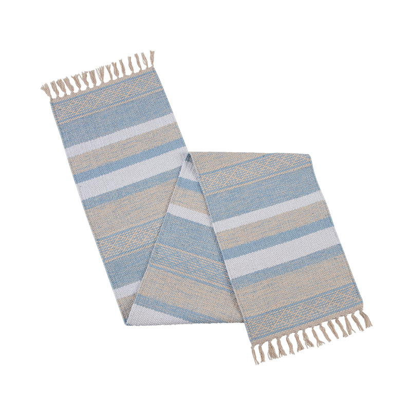 Lenox Textured Neutral Runner 14" X 72", Blue