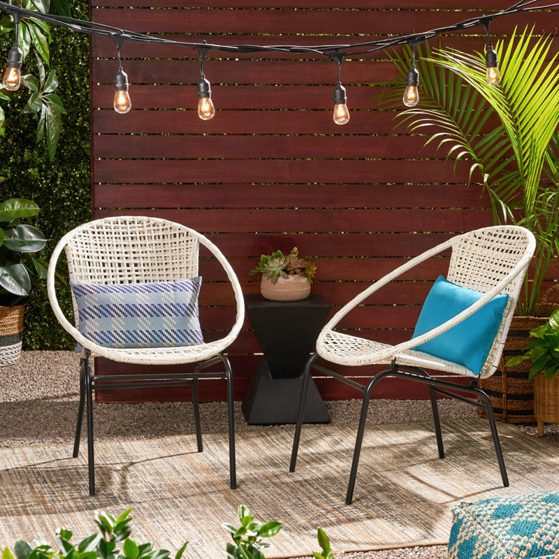 OUTDOOR WICKER CHAIR (Set Of 2), White