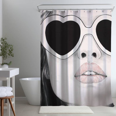 Shower Curtain FI71 – Polyester Shower Curtain, Dye Sublimation Print, 71" W × 74" L
