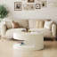 Table basse ronde de 31,5 po, table centrale moderne avec rangement, table basse à rayures verticales pour salon, chambre à coucher-9866520