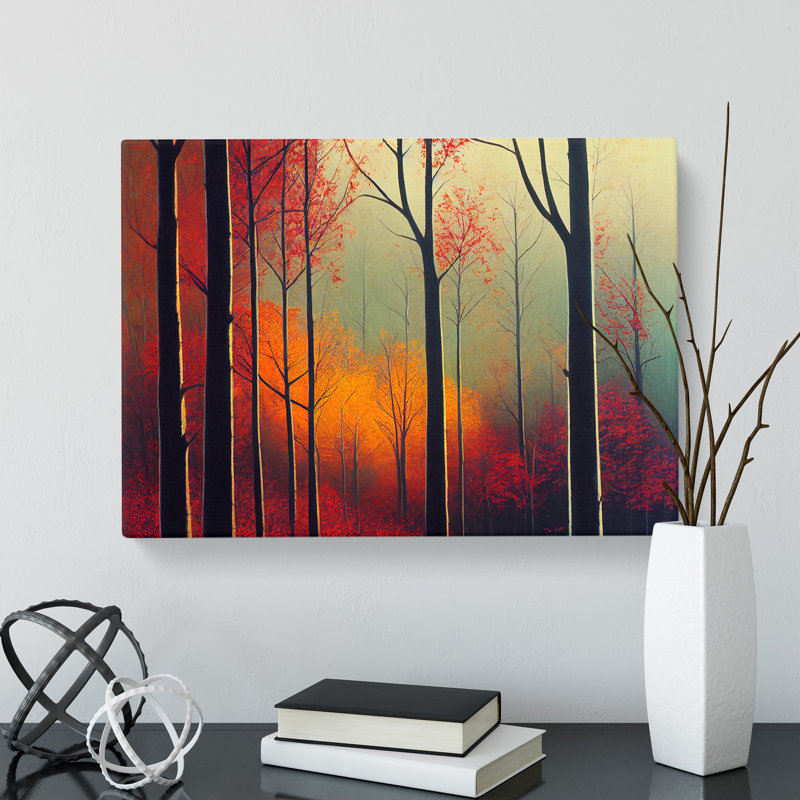 Enlightening Autumn Forest - Wrapped Canvas