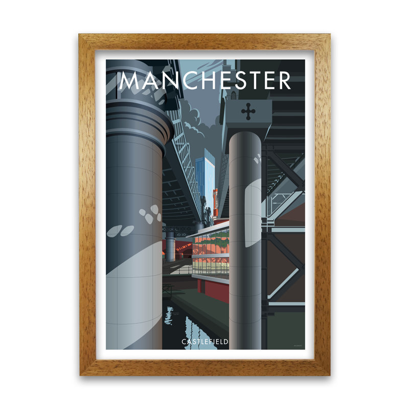 Manchester Castlefield 2 by Stephen Millership - Print, Oak, 29.7 cm H x 21 cm W x 5 cm D