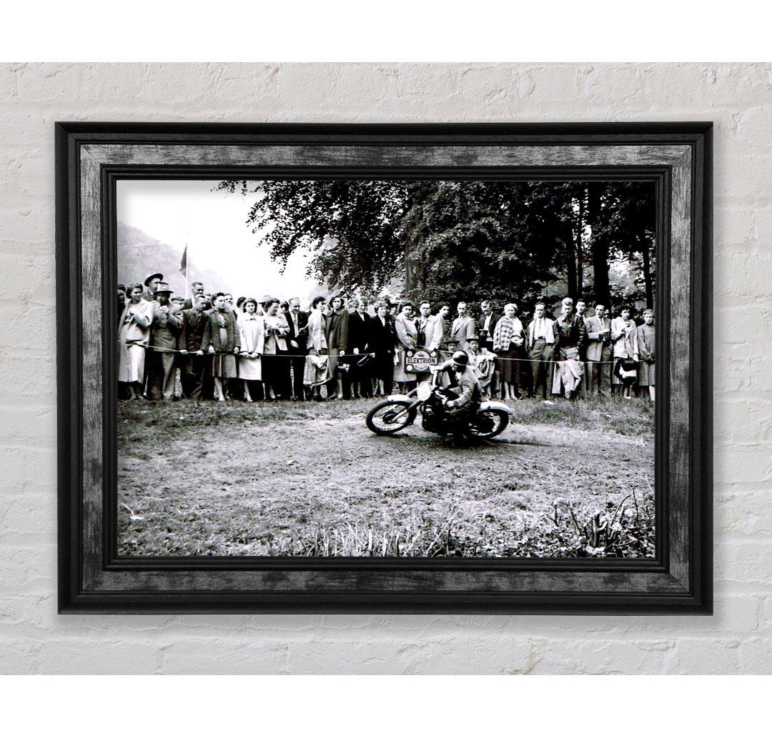 Vintage Motorcross Crowd - Einzelner Bilderrahmen Kunstdrucke