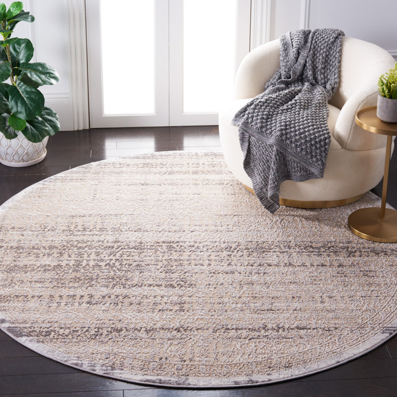 Amelia Performance Geometric Rug, Round 6'7"