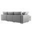Canapé modulaire en L réversible - rembourré de duvet Ustyle, coussins en plumes, modulaire, avec fermeture à glissière, accoudoir incliné, coussin convertible gris, méridienne, fermeture à glissière, revêtement