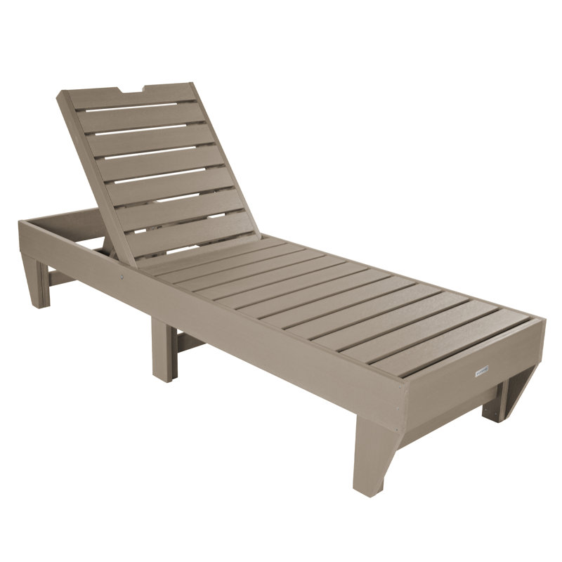 Chaise longue simple inclinable Annette, Brun bois
