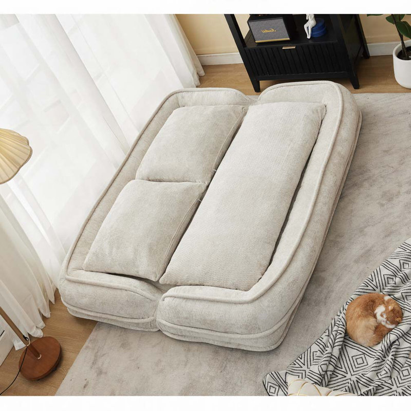 Lit double pour chien avec canapé réglable, Beige