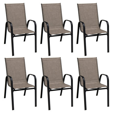 Steel Quick-Dry Fabric Stackable Patio Dining Chairs