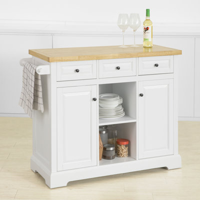 Pulver Solid Wood Top Kitchen Cart