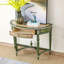 Console verte et bois manufacturé vert