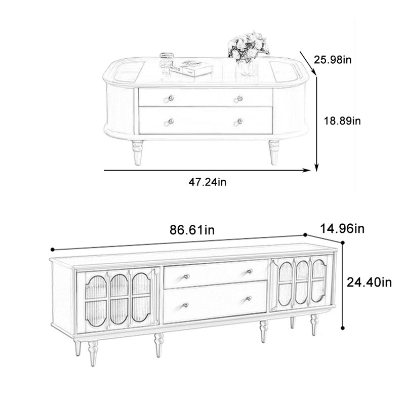 Meuble télé et table basse sécurisés et peu encombrants