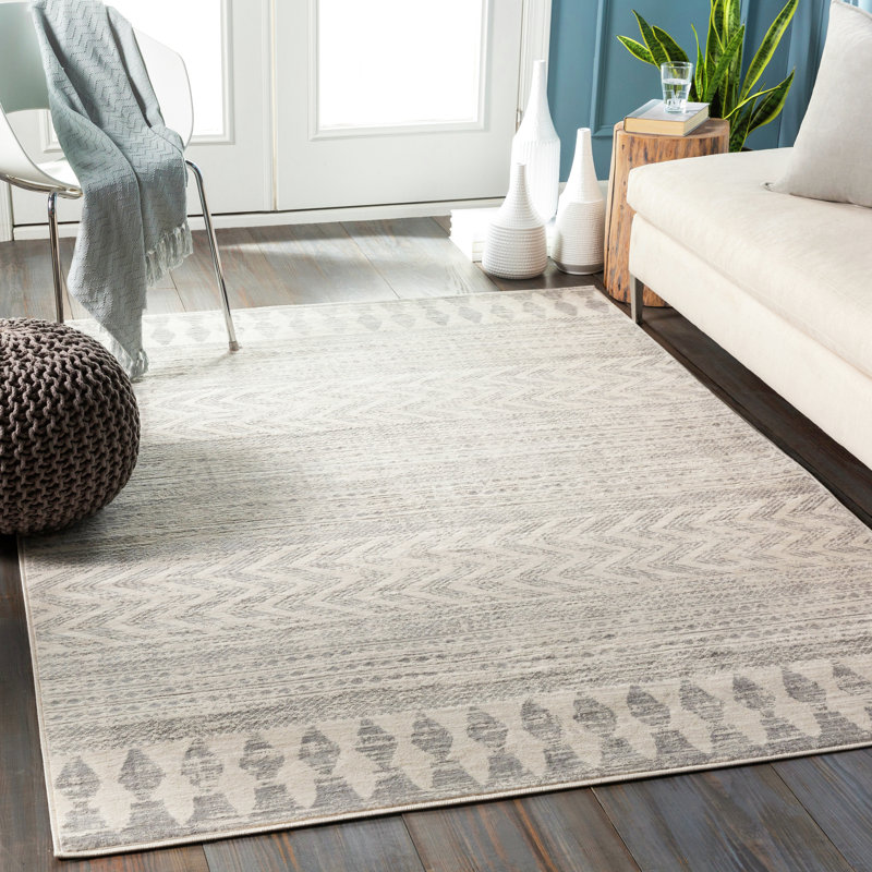 Grey/Off-White Rug, Rectangle 140 x 200cm