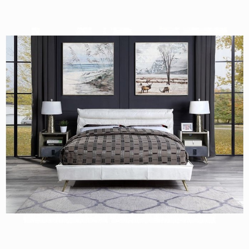 Doris Queen Bed, White, Queen