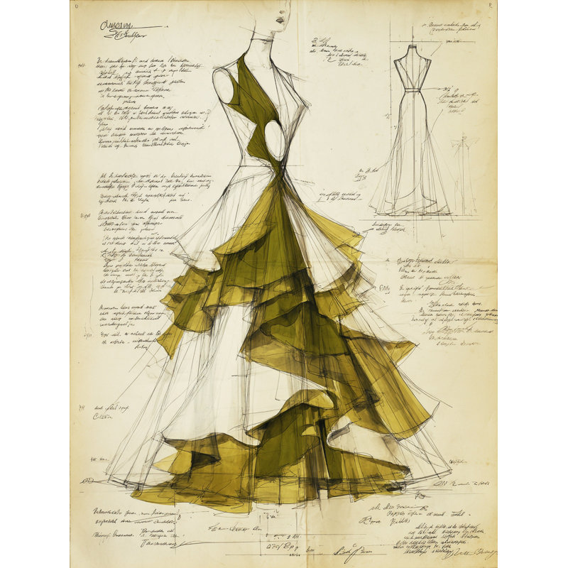«Golden Evening Dress», art mural sur toile tendue