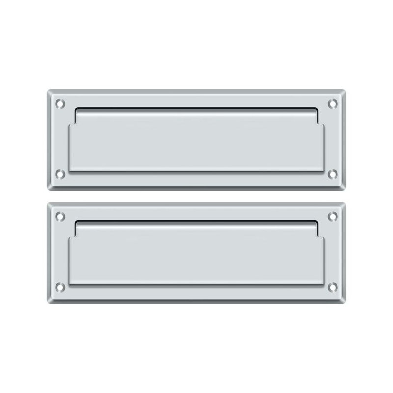 9" in x 3" Brass Mail Slot, Polished Chrome
