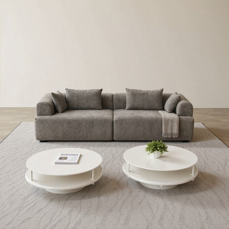 Canapé modulaire modulaire 2 pièces avec méridienne, Gris