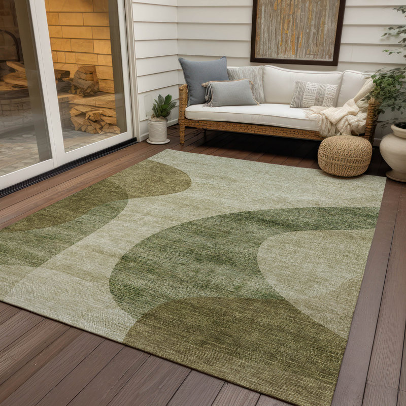 Fargo Washable Abstract Indoor / Outdoor Rug, Rectangle 9' x 12'