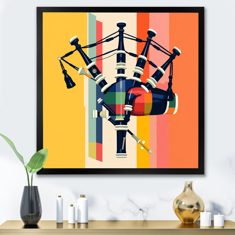 Cornemuse Melody I - fruits, art mural, H 36 po x l 36 po x P 1,5 po, Cadre simple noir
