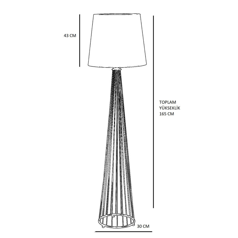 Lampe sur pied 65 po Salzmann, Crème