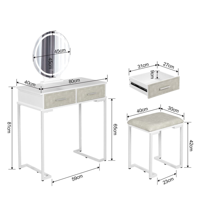 Irmlind Dressing Table with Mirror