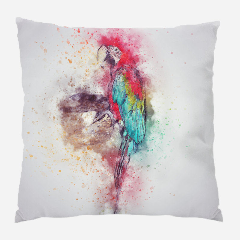 Coussin perroquet Adriel, Microsuède, Intérieur