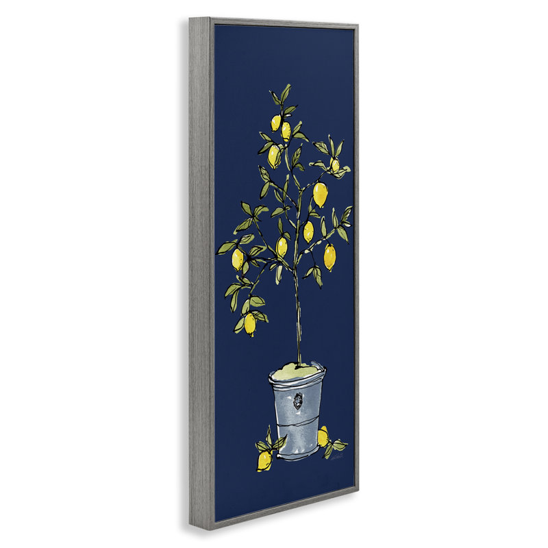 «Citron Lemon Plant», art de la giclée encadrée par Anne Tavoletti, Estampe numérique Farmhouse, H 30 po x l 13 po