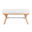 Banc d'intérieur 2 places à usages multiples, vestibule et sièges de bout de lit, banc en bois naturel de style Mid-Century moderne en tissu beige