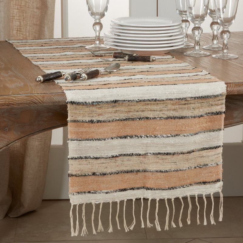 Chemin de table en coton Cales, Naturel