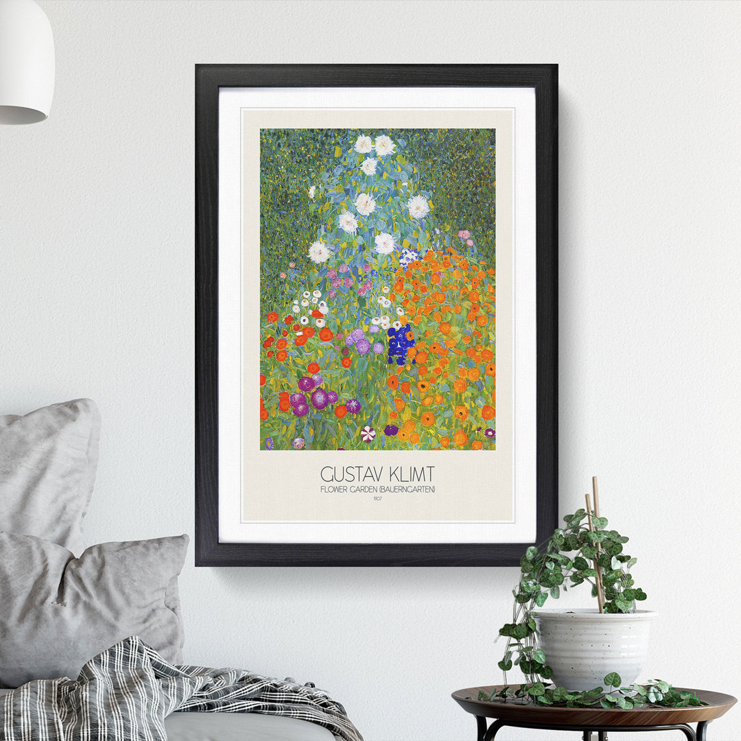 Flower Garden by Gustav Klimt - Framed Print