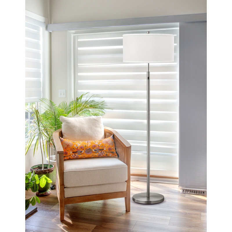 Preisser 57'' Brushed Steel Traditional Floor Lamp