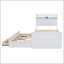 Lit simple en bois avec tête de lit et prises de rangement, extensible avec lit gigogne simple pour une meilleure efficacité-856673280-856673282