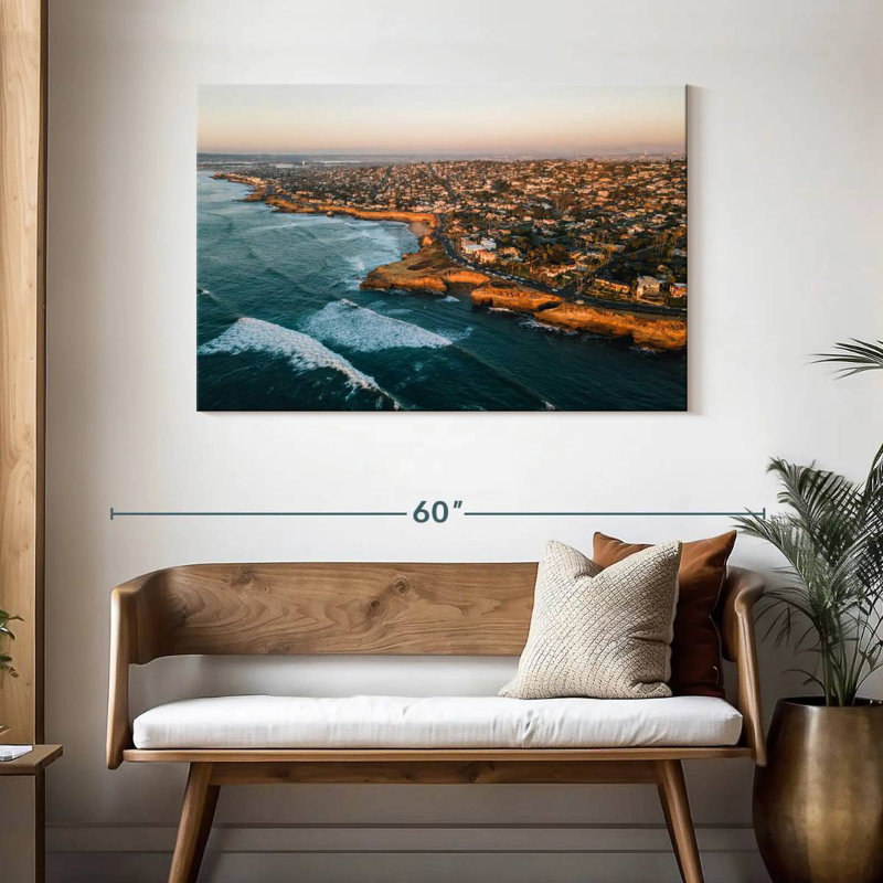Gillard, San Diego, coucher de soleil sur les falaises, H 30 po x l 45 po