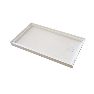 60 in. x 32 in. White SMC Single Threshold Shower Base with Right Drain