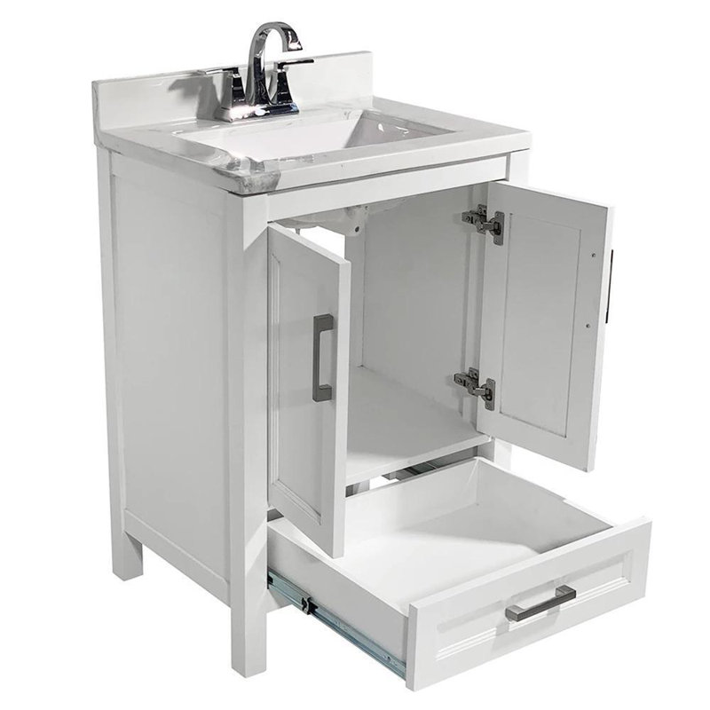 Base de meuble-lavabo simple 25 po Aldino, Blanc