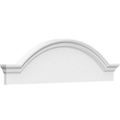 60"W x 16"H x 2-1/2"P Segment Arch W/ Flankers Smooth Architectural Grade PVC Pediment