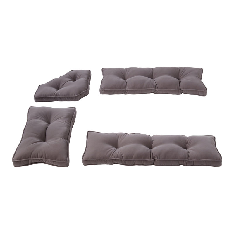 Indoor 4-Piece Nook Seat Cushion Set, Gray