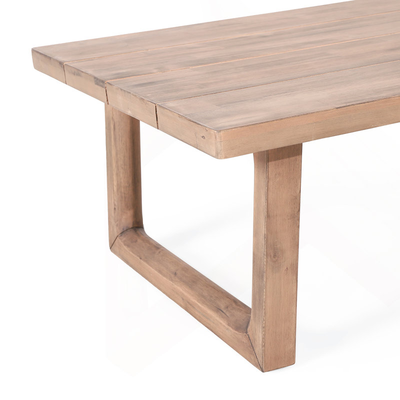Ensemble de causeuse et table basse d'extérieur en bois d'acacia avec coussins, délavé brun, beige