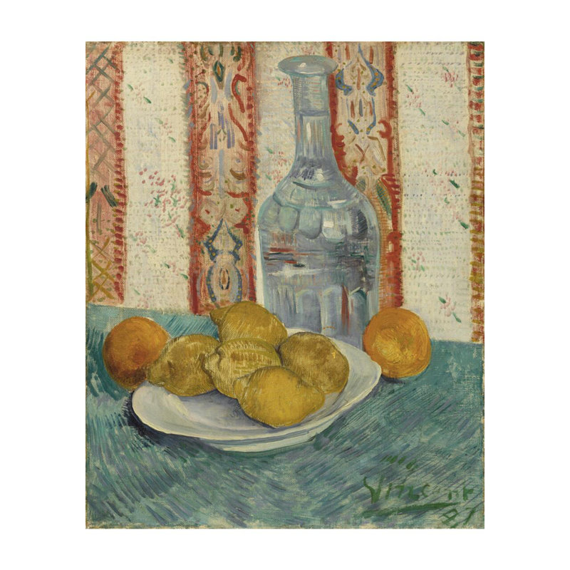 Carafe et plat avec agrume par Vincent van Gogh - Impression giclée, H 20 po x l 16 po
